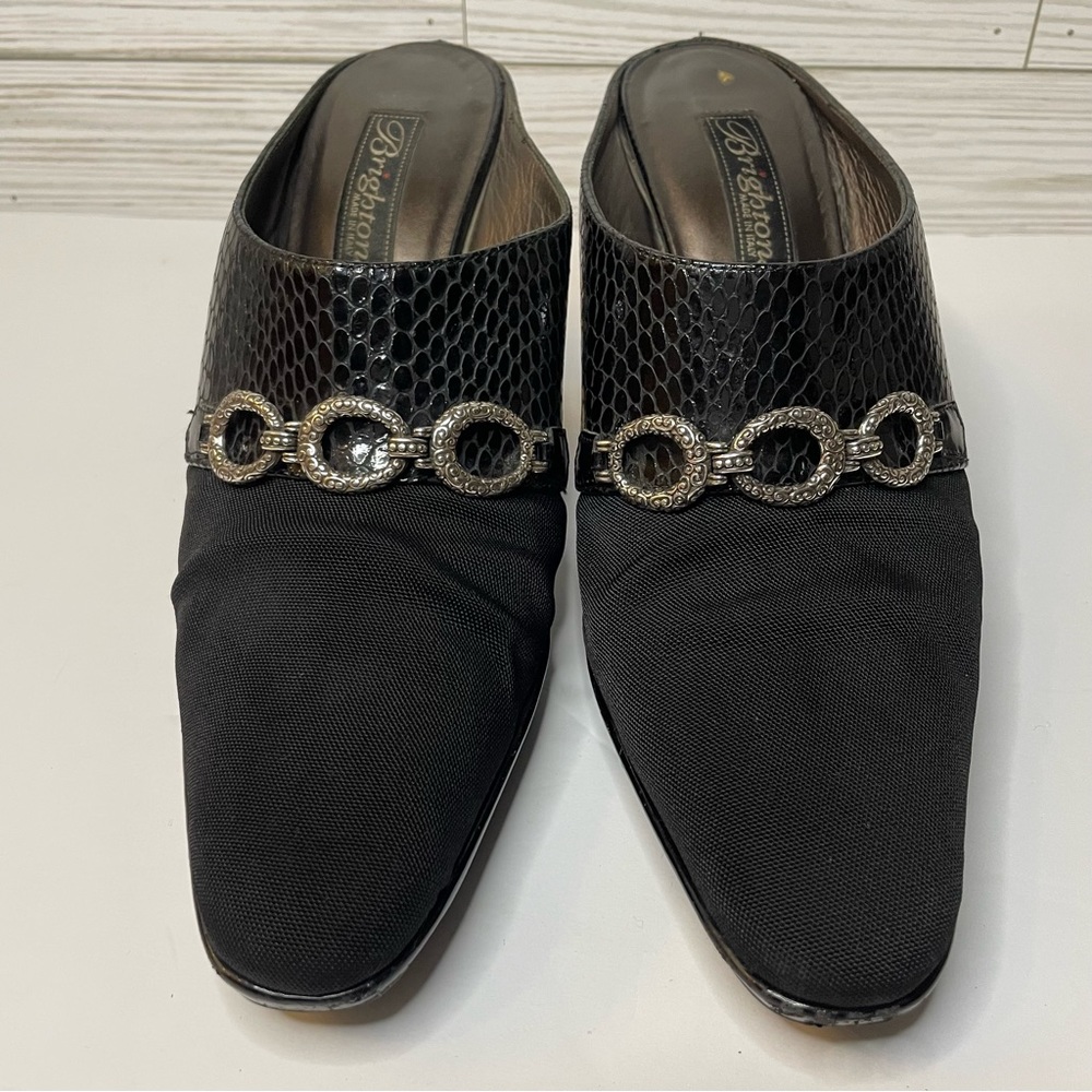 BRIGHTON Women's SINGER Black Mules Sz 9